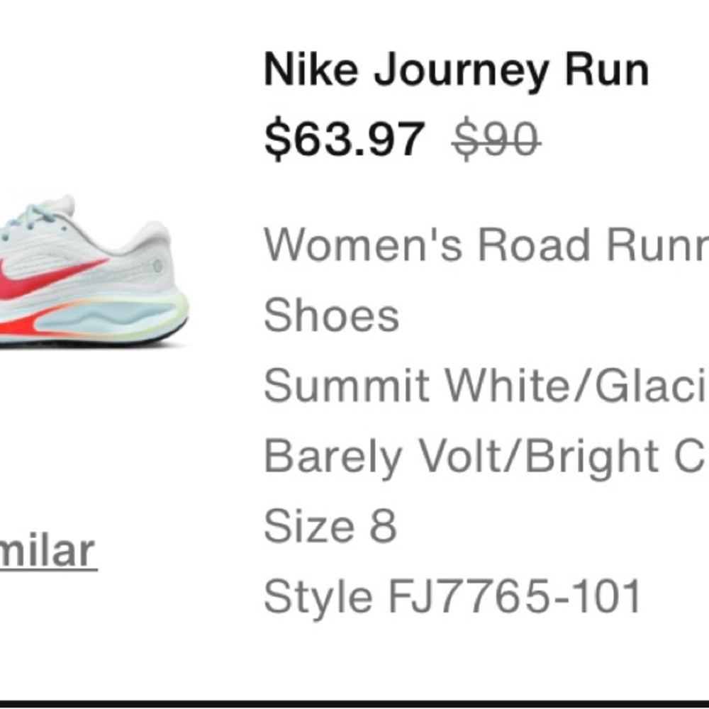 Nike Women's Journey Run Shoes - White and Crimson